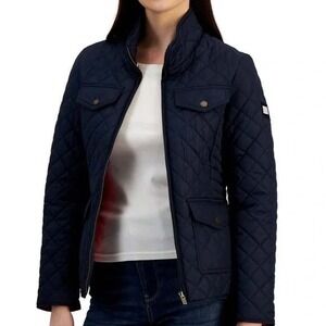 Tommy Hilfiger Quilted Navy Blue Jacket Women's Large